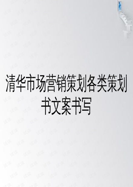清華市場(chǎng)營(yíng)銷(xiāo)策劃 從策劃書(shū)到PPT文案的實(shí)戰(zhàn)指南